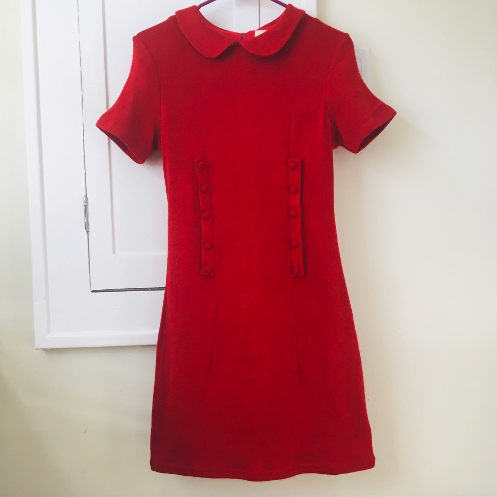 ModCloth Red Peter Pan Collar Dress 60s sixties